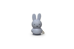 A Miffy Keychain, a small grey bunny toy, CE certified plastic material, 1.3x1x2.4 in size, 0.02 lb weight, suitable for ages 3+.