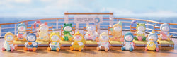 A blind box series featuring 9 regular designs, 4 Classical, and 1 secret design. REPOLAR Wonderful Summer Trip Blind Box Series from Strangecat Toys. Toys on deck chair, cartoon animals, and more.