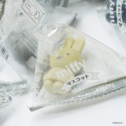 Alt text: A Miffy Mystery Bag Series product, featuring a white bunny in a plastic bag with candy. Part of a blind box set from Strangecat Toys.