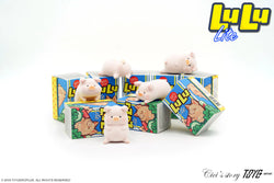 A group of cute pig figurines in blind boxes by LuLu The Piggy - The Original Blind Box.