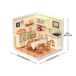 Warm Dining Room Plastic DIY Miniature House DW015B