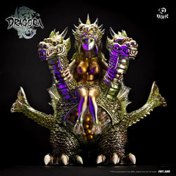 Statue of woman on dragon, part of Keiju FC x Fat Lane 17's DRAGORA: Queen of Keiju - Preorder.