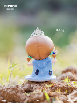 PIPOPO Return to Childhood Series Blind Box toy doll with a crown, part of a collectible set featuring 8 designs and 1 secret option.