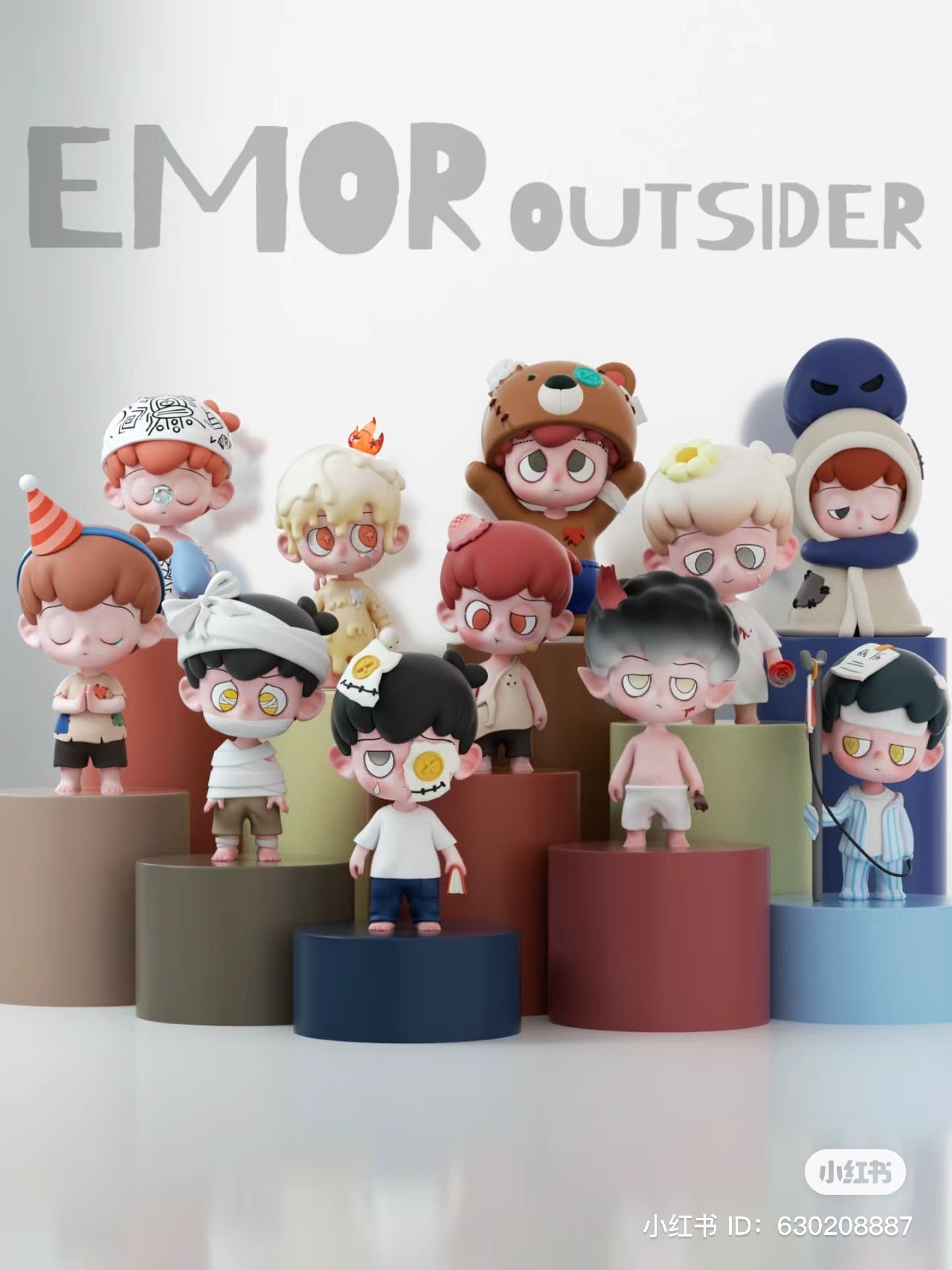 A blind box series featuring Emor - Outsider characters: cartoon figures, dolls, and toy figurines. Preorder for June 2024. 9 regular designs, 2 secrets. Purchase a case for surprises.