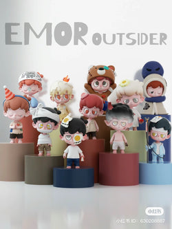 A blind box series featuring Emor - Outsider characters: cartoon figures, dolls, and toy figurines. Preorder for June 2024. 9 regular designs, 2 secrets. Purchase a case for surprises.