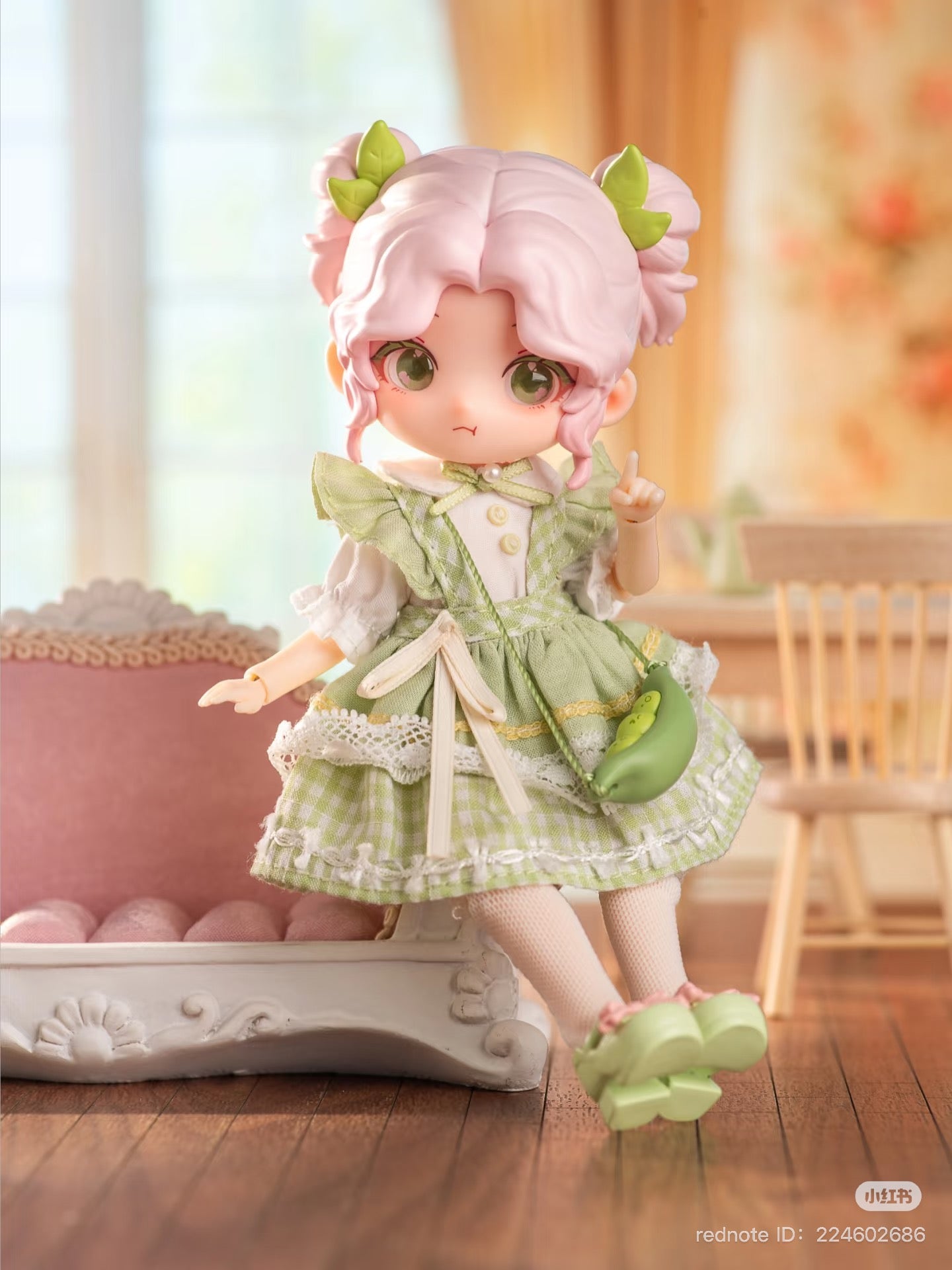 LIRORO Liloro's Fairy Tale House BJD Figure in a green dress from a collectible series, available for preorder.