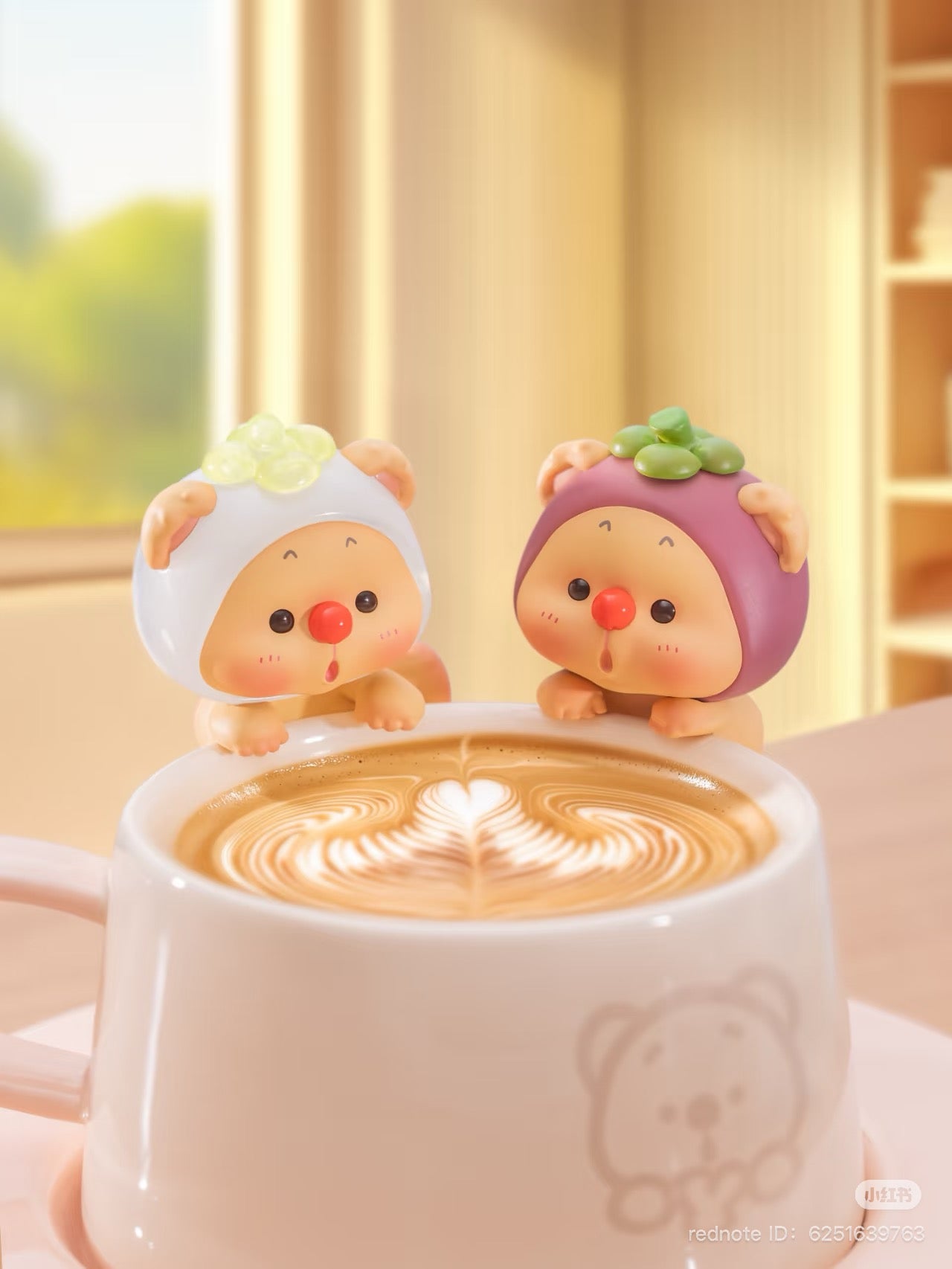 OYO Fruit Party HIPPER Blind Box Series features a coffee cup with cartoon toys, showcasing playful designs available at Strangecat Toys.