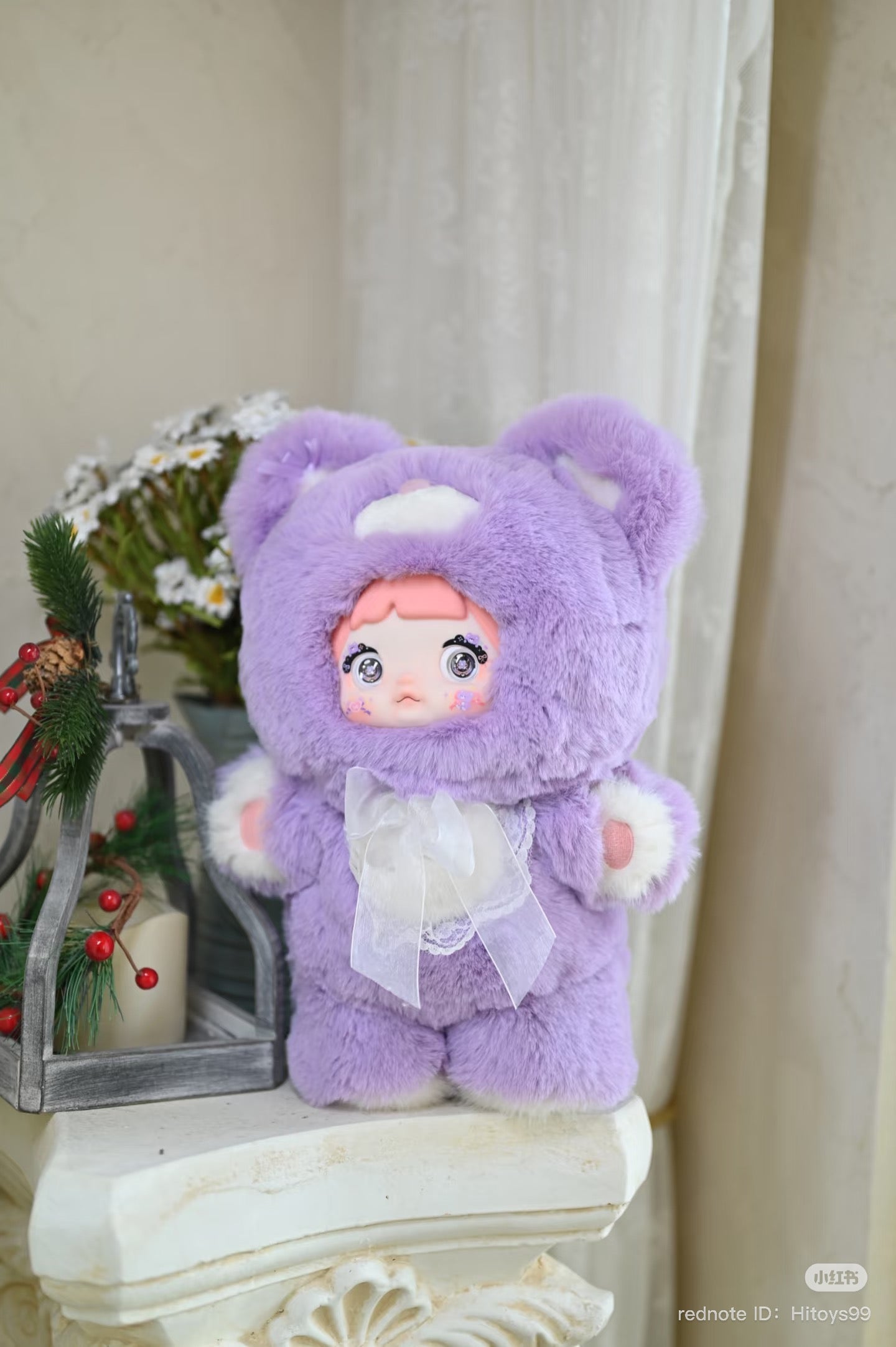 Nommi - 400% Goodnight Bear Plush Series Blind Box, featuring a purple stuffed animal toy, part of a collectible series from Strangecat Toys.