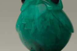 Jade Robin by Muffin Man: A high-grade resin figurine, 10cm tall, limited to 50 pieces, depicting a detailed green bird with black eyes.