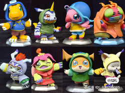 A group of cartoon characters and animal figures from Digimon Adventure vol. 3 Blind Box Series.