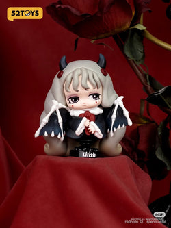 Lilith The Century Of Marry Blind Box Series figurine, featuring a girl with horns and a black cape, available for preorder at Strangecat Toys.