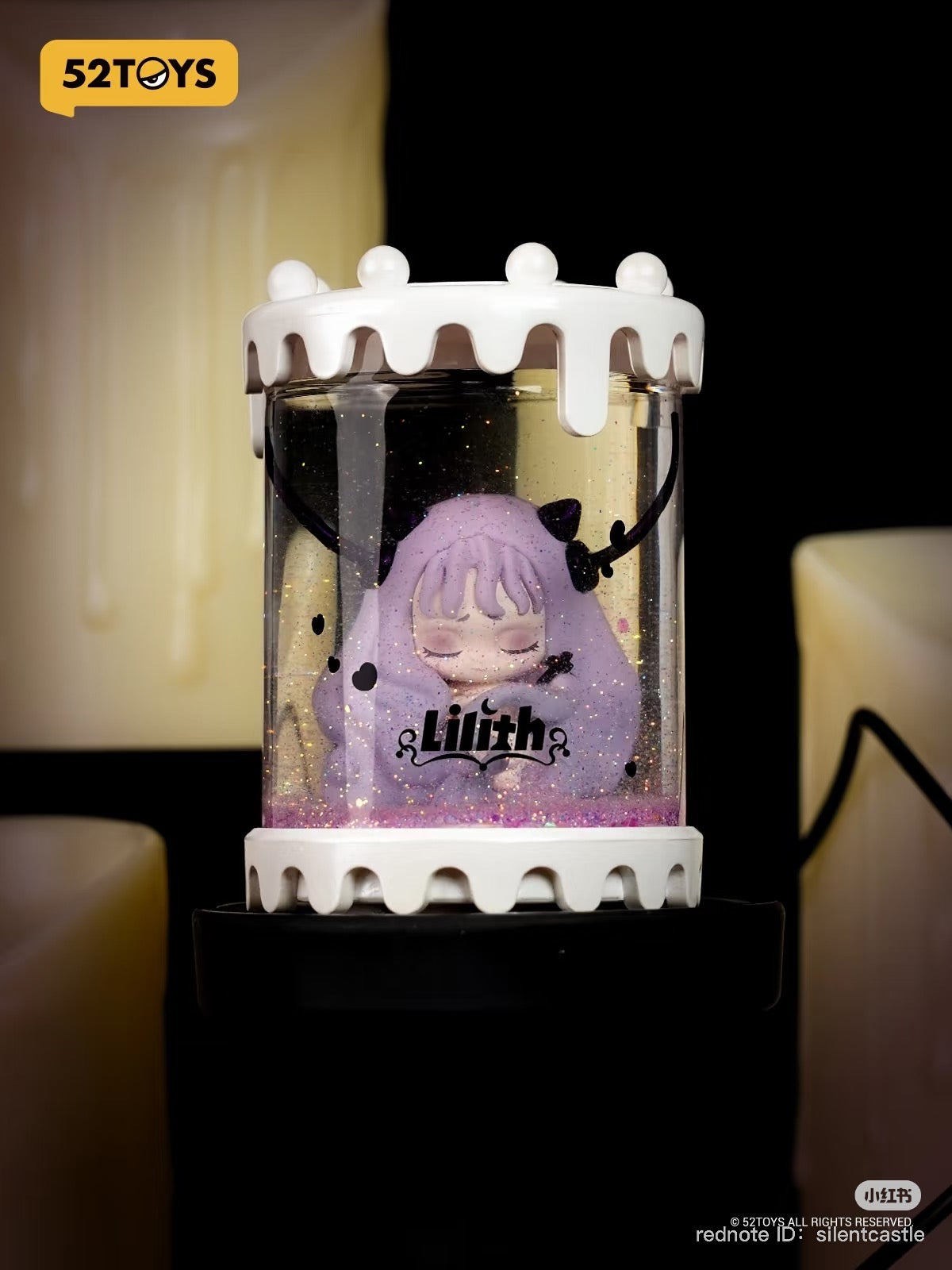 Lilith The Century Of Marry Blind Box Series toy, featuring a doll with purple hair and black horns, in a glass container. Preorder available.