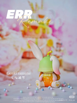 ERR Rabbit toy from Toys Remake Series Blind Box, featuring bunny ears and a hat, available for preorder, ships April 2025.