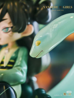 Yandere Girls Year of The Snake: 8-inch limited edition resin/PVC toy figurine, depicting a cartoon-style human face, available at Strangecat Toys.