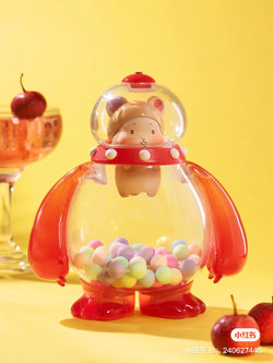 Toy bear in a glass with drink, part of Paipai Bear - Special Mixed Drinks Shop series, 15cm tall, preorder for late July 2024.