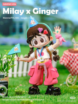 Milay Girl's Syndrome Blind Box Series toy figurine of a girl holding a flag, available for preorder, part of a 7-design collection.