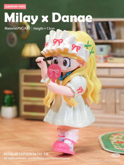 Milay Girl's Syndrome Blind Box Series figurine holding a mirror, part of a preorder set with 6 designs, ships Sept 2024.