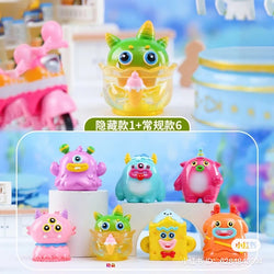 A group of cartoon baby toys from the Little Monster Party Blind Box Series.