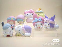 Sanrio Character Friends 2 Blind Box Series: a group of small figurines and close-ups of toys from the blind box series.