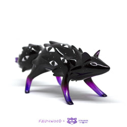 Oracle Shroud by Faunwood: A 7x2.5 black and purple resin animal figurine with multiple eyes, limited to 100 pieces.