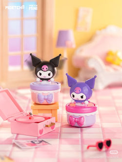 Sanrio characters Pounding Hearts Series Moetch Bean toy figurines displayed on a table, showcasing unique designs available in the Strangecat Toys collection.