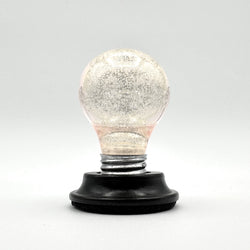 Hello World - HOLOGRAMPA BLB by JFO, a glittery light bulb art piece from Strangecat Toys, showcasing intricate design and unique visual appeal.