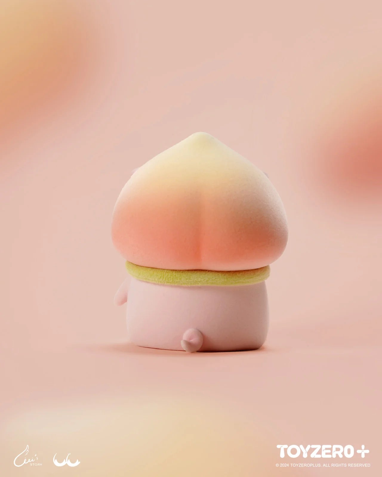 LuLu The Piggy - XL SWEET PEACH toy on preorder, approximately 11.5cm tall, displayed against a pink background. Limited quantity, ships August 2024.