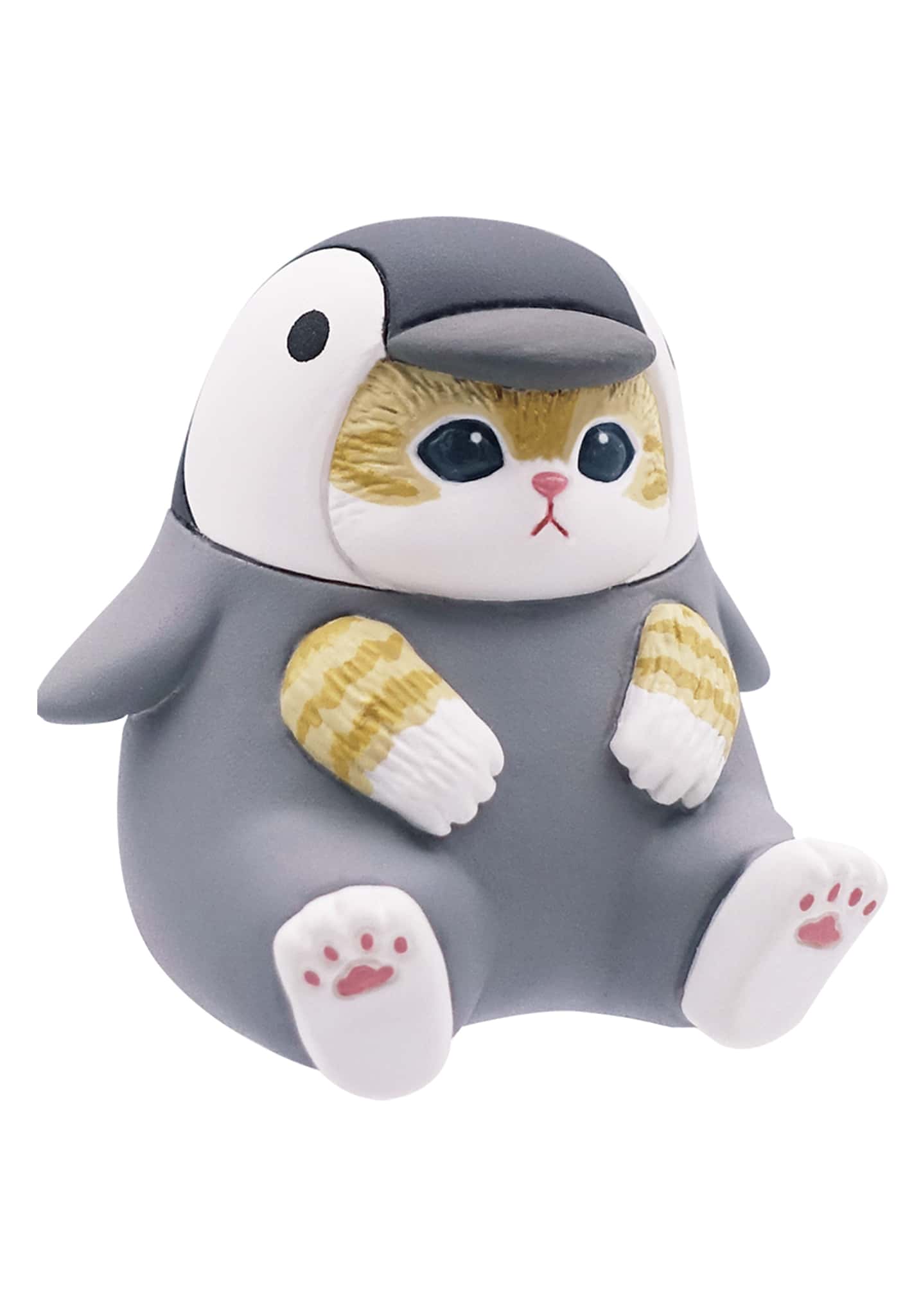 Mofusand Sitting Aquarium Cat Blind Box featuring a cute cat figurine dressed in sea animal attire, perfect for collectors.