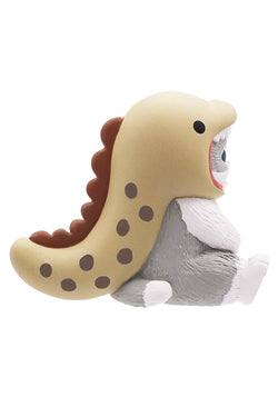 Mofusand Sitting Aquarium Cat Blind Box featuring a toy cat in a dinosaur outfit, part of a collectible series with sea animal-themed attire.