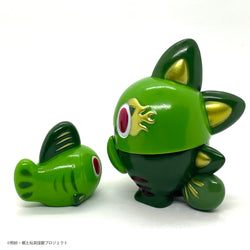 Folktoy Kaiju KIBUNADON + UOchan “Matcha Green Tea” by Teresa Chiba