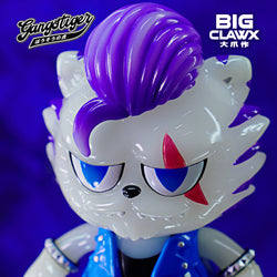 Gangstiger toy figurine with purple hair, cartoon style, 15cm vinyl.