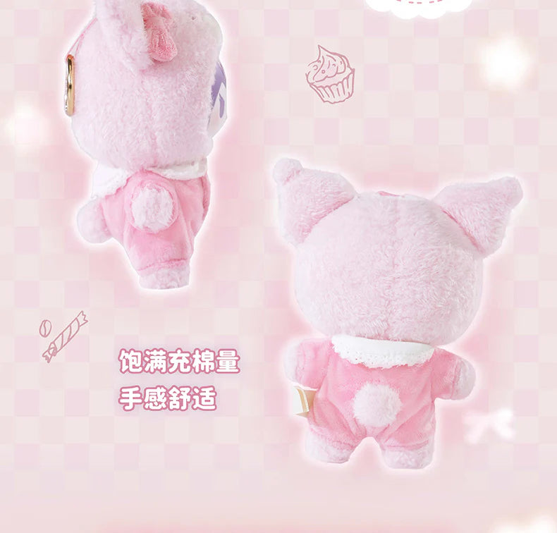 Kuromi Peach Baby Plush Keychain Blind Box featuring a pink, cartoon-style plush toy with a soft, fabric texture, ideal for collectors and toy enthusiasts.