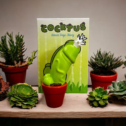 Cocktus by Simon Says Macy, a houseplant in a flowerpot for display. 3.5 tall PVC/Vinyl toy plant.