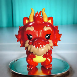 Dragon Grandpa by Prime, a 3 tall resin figurine, limited to 40 pieces, depicted on a plate.