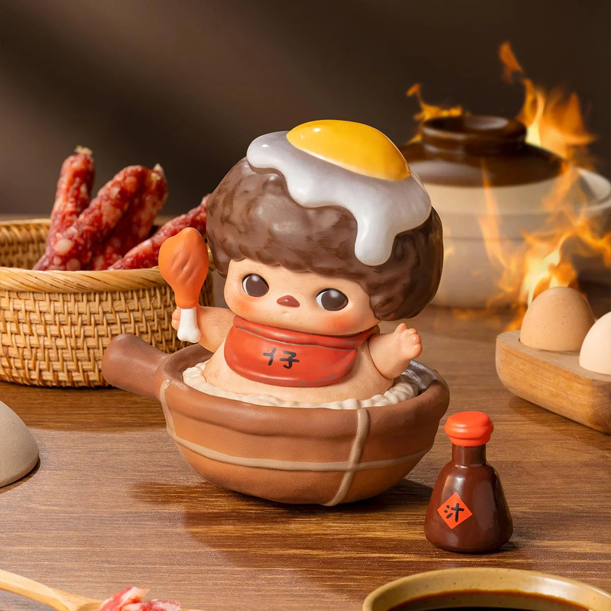 A blind box series featuring PUCKY The Feast toys. Preorder for June 2024. Includes 12 regular designs and 1 secret. Image: toy figurines and food on a table.