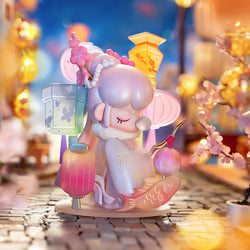 ZPXX Nanci series Poetic Beauty Doll Surprised Box featuring a pink and white figurine adorned with lanterns and flowers, made of PVC and paper.