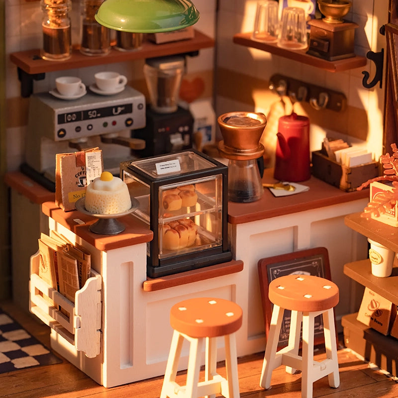 Café Rolife Diy Miniature House Craft Dollhouse