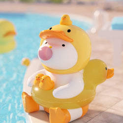 A blind box series featuring 9 regular designs, 4 Classical, and 1 secret design. REPOLAR Wonderful Summer Trip Blind Box Series by Strangecat Toys. Image: Rubber duck toy on water.