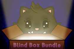 A cartoon cat peeking out of a box in the Gacha Bundle - Jan 2024.