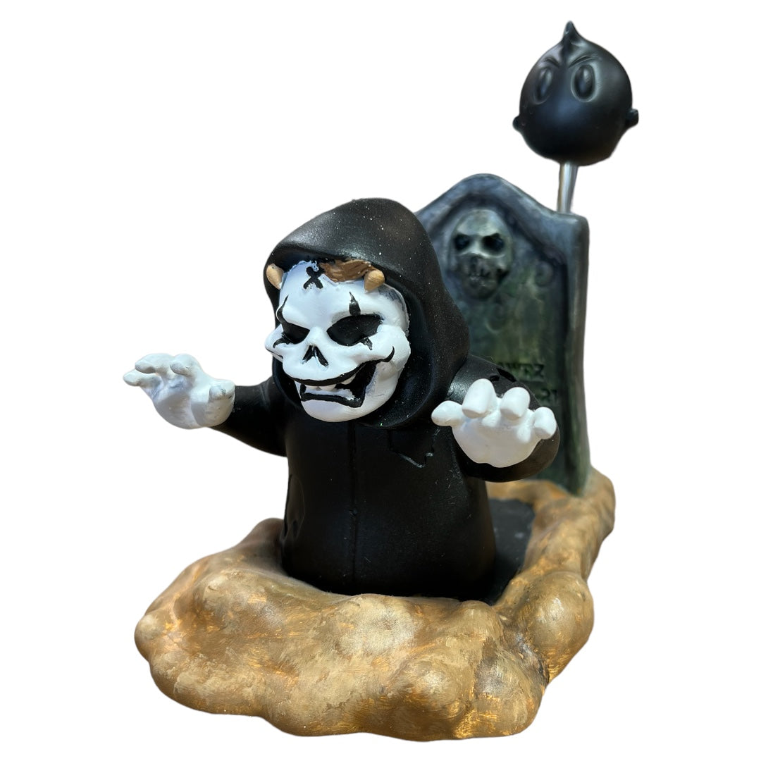 High Spirits - Roni Rises Crow edition by Fett Up Toys: A 3-inch solid resin toy figure depicting a grim reaper with skeletal features.