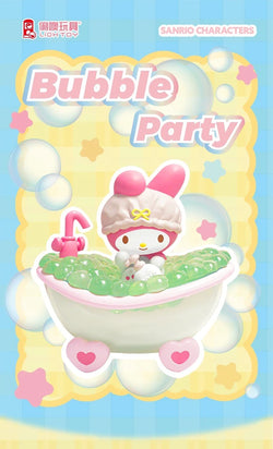 A cartoon character toy in a bathtub from Sanrio Bubble Party Blind Box Series.