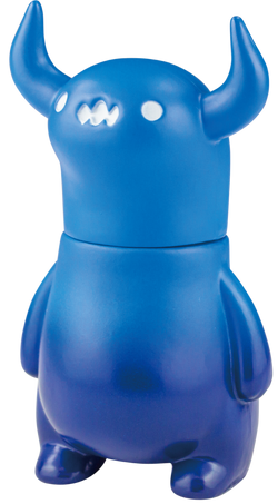 Sky Monster Bo Gacha Series toy, blue plastic figure with distinctive white eyes and ears, part of Strangecat Toys' unique blind box collection.