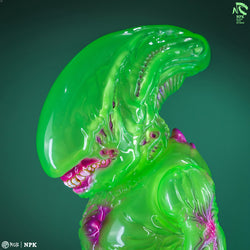 Alien figure toy by KCB Toy, NPK · Xmas Ver. - 9.5 tall vinyl statue in paper packaging with coffin shoulder bag.