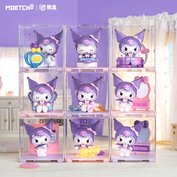 Kuromi Home Dressing up Series Mini Box Pro featuring an assortment of cat and cartoon figurines, showcasing 8 regular designs and potential secret figures.