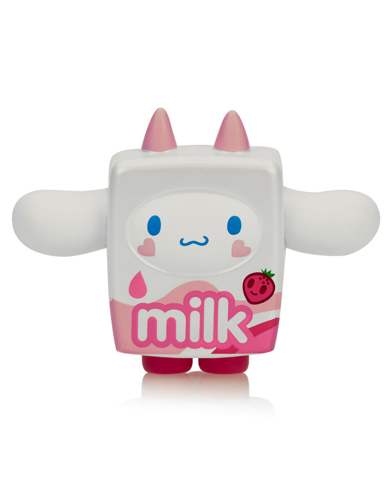 Tokidoki X Cinnamoroll Sweet Treats Blind Box featuring a white and pink toy with cartoon features, ideal for winter-themed collections.