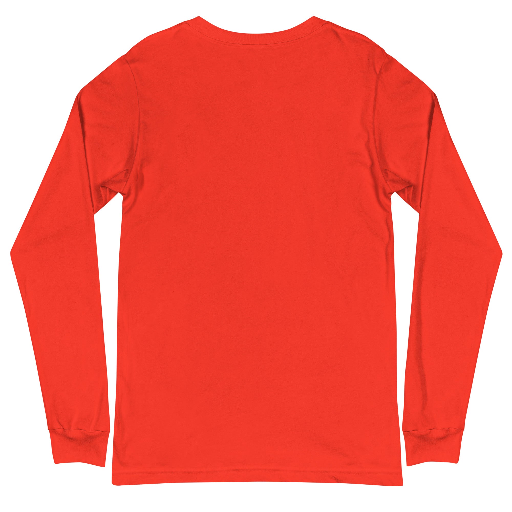 Happiness Long Sleeve Tee, featuring a red, long-sleeved design, ideal for casual or professional styling with versatile layering options.