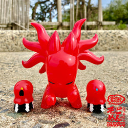 Sofubi 5 toy figure with tentacles and friends, CONSOMME - OCTOPUS by Grape Brain.