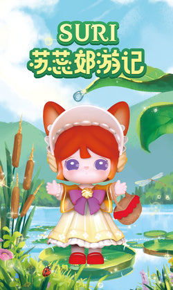 Cartoon character with red hair and white hat on a cover, close-up of a bow, and green leaf.