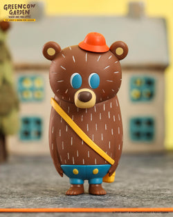 Toy bear with hat and shorts from Green Cow Garden When One Was Little Blind Box Series.
