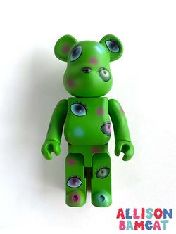 Custom painted toy bear with multiple eyes, cartoon animal figure - St@tus Quo - Paranoiac by Bamcat.